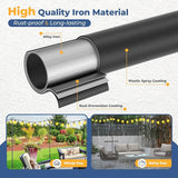 Adjustable String Light Pole 8 FT, 1 Pack Heavy Duty 38mm Rustproof Metal Mounting Pole for Deck, Fence, Patio | Lumora