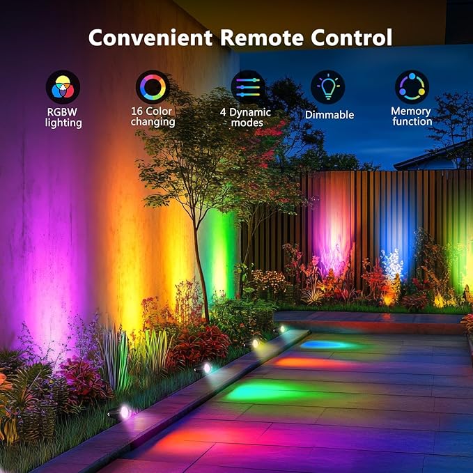 OurLeeme Lawn Flood Light Stake, 2-in-1 Waterproof Outdoor Remote controlle Landscape Lighting Spotlight Wall Light | Lumora