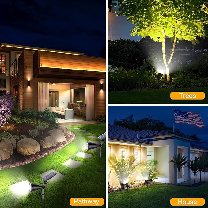 Solar Lights Outdoor Waterproof, 36 LEDs 1000LM Adjustable Solar Spot Lights Outdoor, 2-in-1 Solar Powered | Lumora