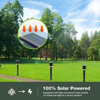 Solar Landscape Pathway Lights Outdoor LED Waterproof Solar Driveway Lights 24in Black Floor Lamp Low Voltage for Lawn Walkway Driveway Patio,3000K