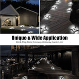 Solar Deck Lights Driveway Dock Lights- 8 Packs Waterproof 1200mAh Solar Powered Outdoor LED Aluminum Dock Lighting | Lumora