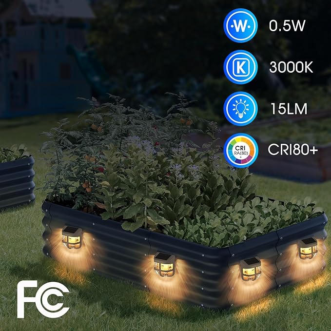 Energetic Solar Powered Garden Lights with Dusk to Dawn Sensors, Gray, 4 Pack - Outdoor Deck Light | Lumora