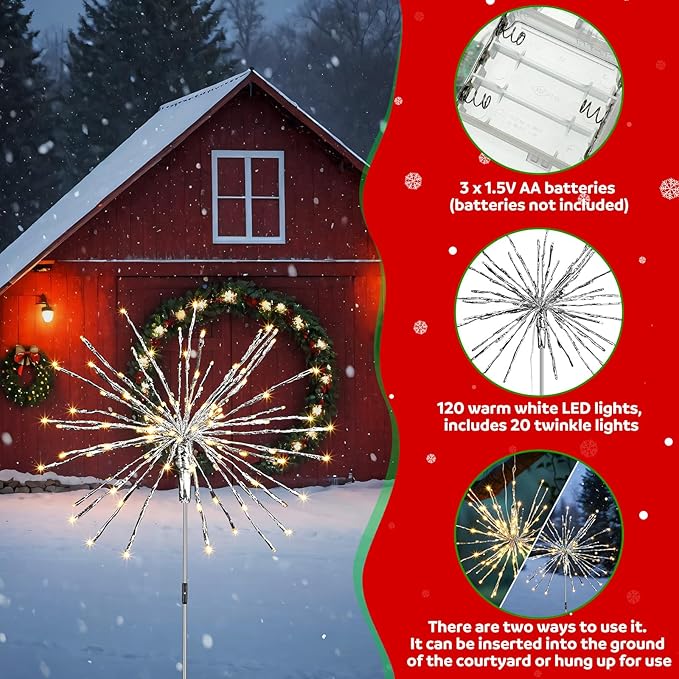 Twinkling Starburst Christmas Tree Star Topper Fairy Light 20 of 120 LED Lights - Outdoor Lighting Accessory | Lumora