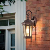 Outdoor Wall Lantern, Exterior Waterproof Outdoor Wall Light Fixtures, Brown Aluminum Porch Sconces with E26 | Lumora