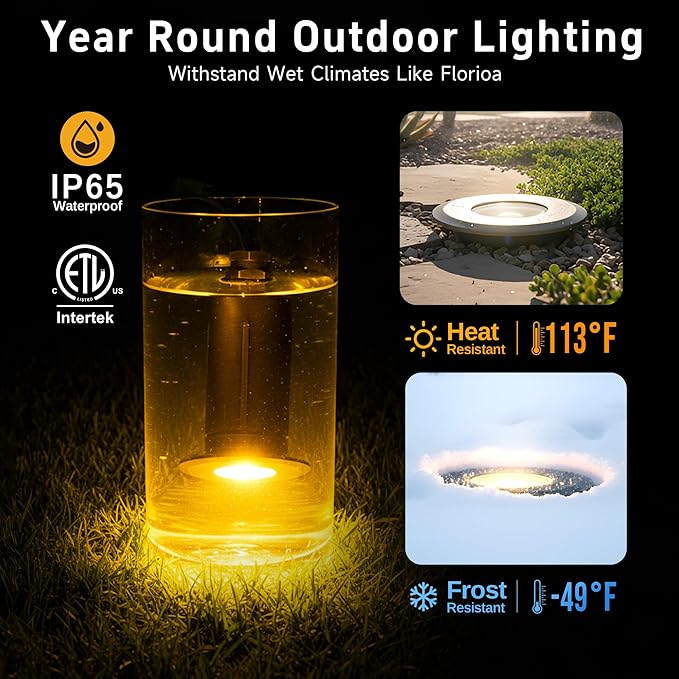 Gardenreet Brass Well Light Low Voltage, IP65 Drive-Over Flush In Ground Landscape Lights for Concrete Driveway and | Lumora