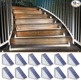 NIORSUN Solar Step Lights,12 Pack Cool White Solar Stair Lights Outdoor Waterproof IP67 Auto On Off,Solar Lights | Lumora