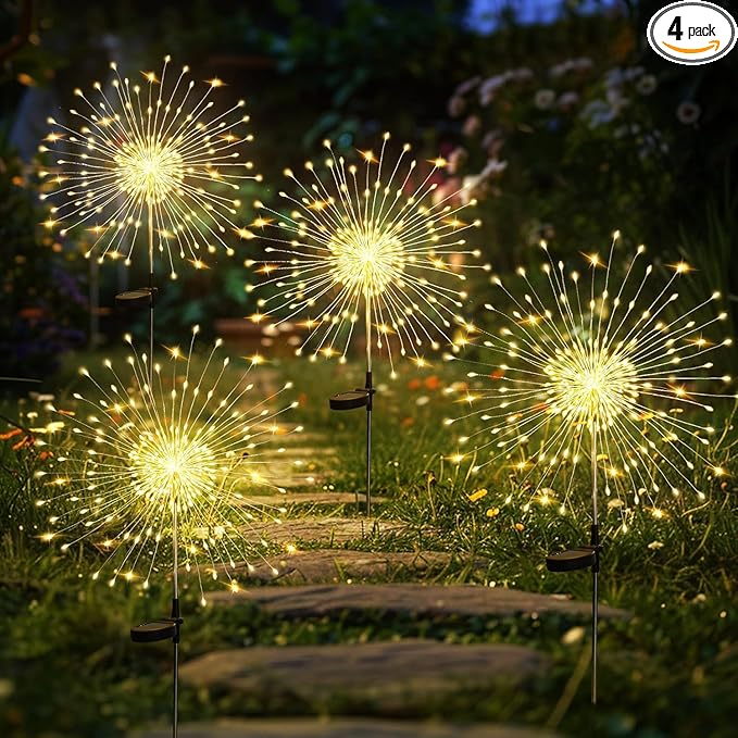 4 Pack Solar Firework Lights 200 LED Create Magical Nights, Waterproof Starburst - Outdoor Security Flood Light | Lumora