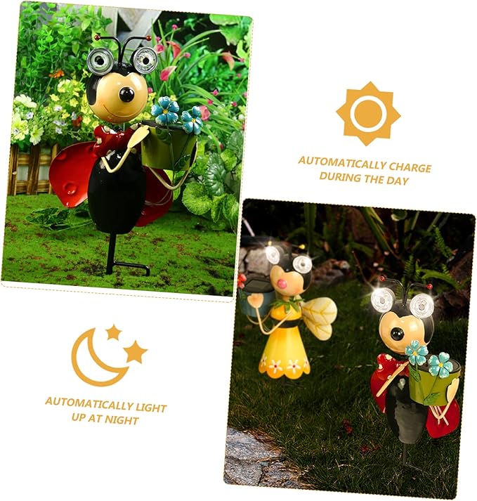 TOYANDONA Solar Garden Lights Outdoor Animal Statue Solar Stake Light for Pathway Lawn and Garden Decor Easy Install Solar Powered Sustainable Lighting Hours for Outdoor