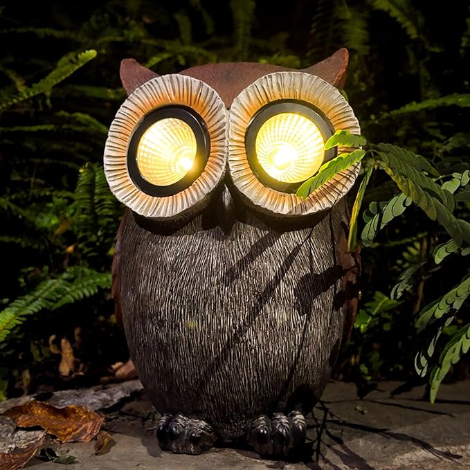 DKJOCKY Owl Gifts for Women, Solar Owl Decorations for Yard, Garden Oranments Outdoor Gardening Gifts for Mom Women | Lumora