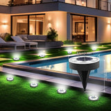 Joomer Solar Ground Lights, 8 Pack 8 LED Solar Lights Outdoor Waterproof IP68 Solar Disc Lights In-Ground Landscape | Lumora