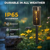 4 Pack Solar Pathway Lights Outdoor Waterproof Dark Purple Black Blue Skull Flowers Vintage Skulls Roses Leaves | Lumora