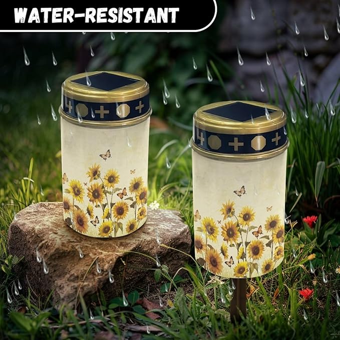 Solar Outdoor Lights,Butterfly Sunflower Waterproof Solar Stake Lights for Pathway Garden Yard Path Walkway | Lumora