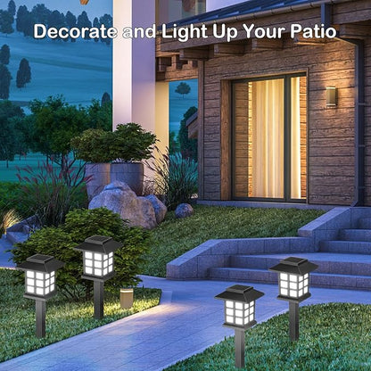 Hortsun 20 Pack Solar Pathway Lights, Outdoor Garden Solar Waterproof LED Landscape Lights for Yard Patio Lawn Pathway Decoration(Cold White)