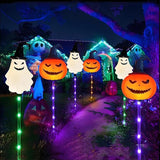 6Pack Halloween Solar Garden Pathway Lights Outdoor Landscaped LED Lighted Path Solar Powered Pumpkin Ghosts with | Lumora