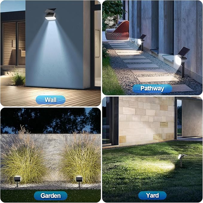 108 LED Solar Spot Lights Outdoor, Solar Lights Outdoor IP65 Waterproof, 3 Modes Solar Landscape Spotlights, Large | Lumora