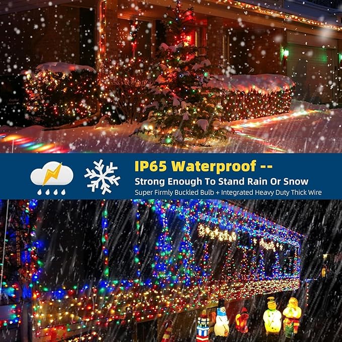 105FT 300LEDs Christmas Lights Outdoor Indoor String Lights 8 Modes Memory Function for Christmas Tree Party | Lumora