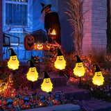 Threan 10 Pcs Halloween Pathway Light Decorations Solar Stake Lights LED White Light Decorative Solar Operated | Lumora