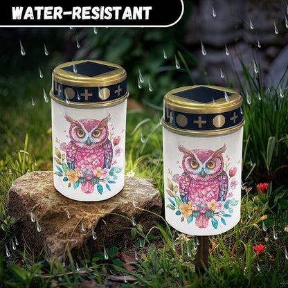 Owl Outdoor Solar Lights Solar Stake Lights Waterproof Garden Decorations for Party,Pretty Solar Walkway Lights for Yard Pathway Light,Wall Light Auto On/Off