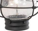VAXCEL 2-Pack Chatham 13.5 in. H 1-Light Textured Black Coastal Outdoor Wall Sconce Made of Durable Steel, Clear | Lumora