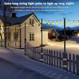 10 Pack String Light Poles,Metal Poles for Hanging Outdoor Light Strings,7 Pack 10 FT Light Poles Stand for Outside | Lumora