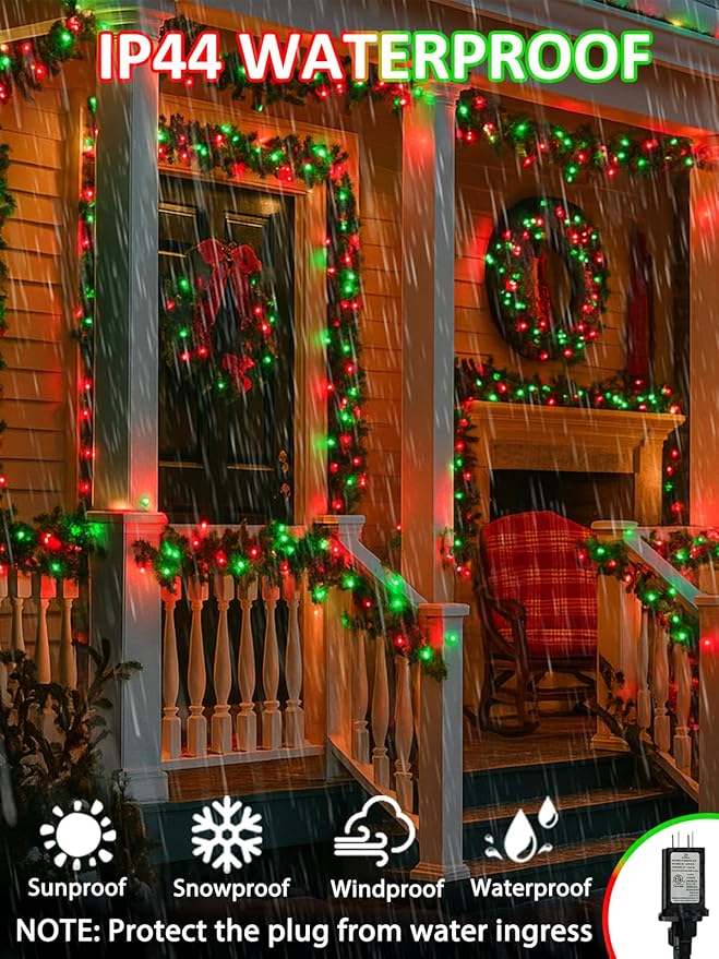500LED Smart Color Changing Christmas Lights App Controlled, 175FT Waterproof RGB Twinkle String Light Music Sync Multiple Modes, Christmas Lights with Remote & Timer Indoor Outdoor Xmas Decorations