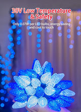 C9 LED Christmas Lights Outdoor, 81 Feet 100 LED String Lights with Timer & 8 Light Mode, Waterproof Connectable | Lumora
