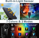 Solar Spotlights Outdoor, 7-LED Flag Pole Spot Lights, RGB Color Changing Solar Powered Landscape Flagpole Light | Lumora