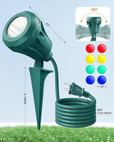 SURAIELEC 2-Pack Christmas Spot Lights Outdoor, 800 LM Waterproof LED Stake Light with 4 Color Lenses (Red, Green | Lumora