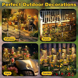 4 Pack Solar Hexagon Lights Outdoor Garden, 6 Head Solar Swaying Pathway Stake Lights with 8 Modes Changing Colors | Lumora