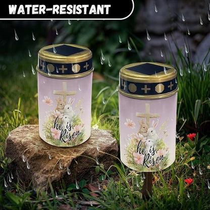 Cross Rabbit Solar Garden Lights Outdoor, Cross Solar Lights Outdoor Waterproof Solar Powered Lights for Outside Patio Yard Pathway