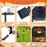 1 Pack Thanksgiving Turkey Pumpkin Solar Lights Outdoor Decoration Hand Painted Turkey Solar Stakes Lights for | Lumora