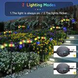 HomeBeyond Firefly Garden Decor Lights, 32 LEDs Firefly Solar Light Outdoor Waterproof, 4 Pack 8 Heads Multicolor | Lumora