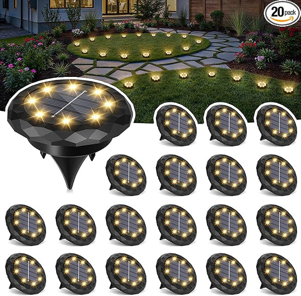 SOLPEX Mini Solar Ground Lights, 20 Pack Solar Lights Outdoor Waterproof, Landscape Lighting for Garden Pathway | Lumora