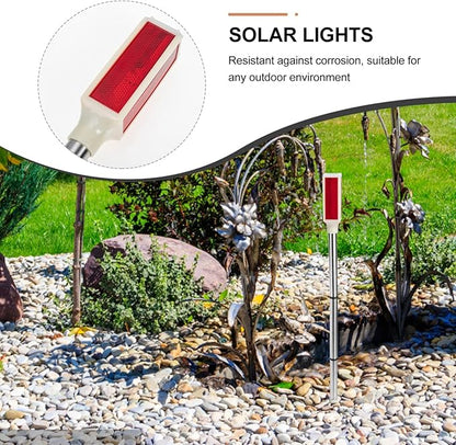 Uonlytech 2Pcs Solar Warning Landscape Lighting Solar Driveway Markers Driveway Markers Light Strobe