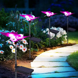 Outdoor Solar Lights for Yard, Self Swing Purple Solar Butterfly Lights, 1800mAh Waterproof Garden Lights Auto | Lumora