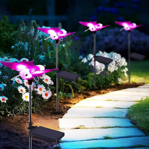 Outdoor Solar Lights for Yard, Self Swing Purple Solar Butterfly Lights, 1800mAh Waterproof Garden Lights Auto | Lumora