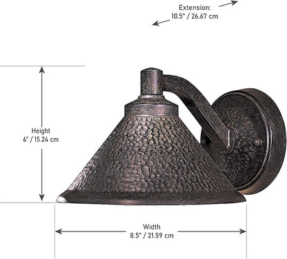 The Great Outdoors 8101-A138 Kirkham Outdoor Wall Mount, 1-Light, 60 Total Watts, 8.5-in H x 6-in W, Aspen Bronze