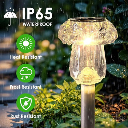 Mancra Solar Pathway Lights Outdoor, 16 Pack Dusk to Dawn Solar Lights Outdoor Waterproof Landscape Lighting for Yard, Walkway, Garden Decorations, Warm White