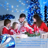 JMEXSUSS Blue and White String Lights Outdoor Indoor, 200 LED Christmas String Lights Clear Wire, 66ft Christmas | Lumora