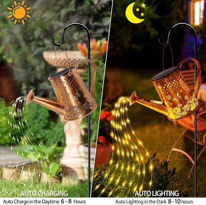 Solar Watering Can Lights, Unique Gardening Owl Gifts for Christmas Mom Women Grandma Birthday, Waterproof Large | Lumora