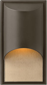Hinkley Cascade Medium Wall Mount Lantern - Aluminum, 1-Light, Amber Etched Organic Rain Glass, Dark Sky - Bronze | Lumora