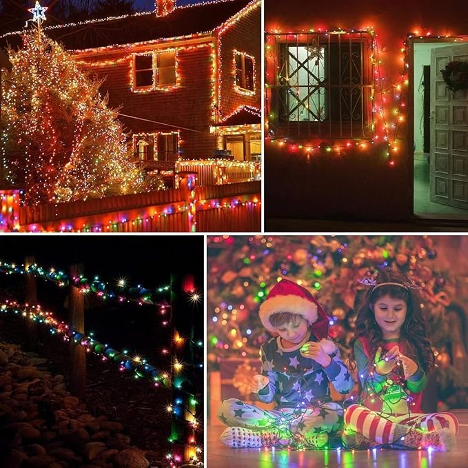 98FT 200 LEDs String Lights Waterproof Fairy Lights 8 Modes with Memory 30V Power Supply for Home, Garden, Wedding, Party, Christmas Decoration Indoor Outdoor (Multicolor)