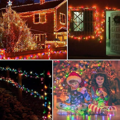 98FT 200 LEDs String Lights Waterproof Fairy Lights 8 Modes with Memory 30V Power Supply for Home, Garden, Wedding, Party, Christmas Decoration Indoor Outdoor (Multicolor)