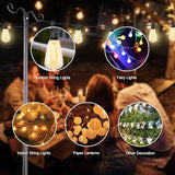 Lightdot Outdoor String Light Poles, 9FT Metal Patio Light Poles Post for Outside with Fork for Outside Hanging | Lumora