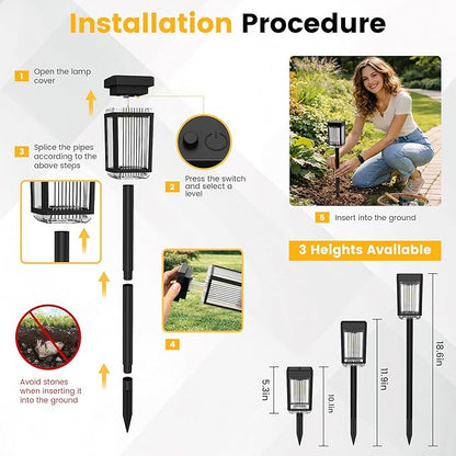 Solar Pathway Lights, 12 Solar Powered Garden Lights Waterproof IP65, Auto On/Off Outdoor Light for Lawn Patio Walkway Driveway Decor Landscape Lighting (Warm White)