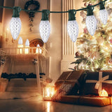 25FT C7 Christmas Lights Outdoor, Bright SMD LED String Lights with 25 7000K Cool White Bulbs for Roof, Fence | Lumora