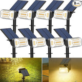 102 LED Solar Spot Lights Outdoor Waterproof IP65, Adjustable Landscape Spotlights, [8 Pack/4 Modes] Auto On/Off | Lumora
