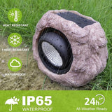 Outdoor Solar Rock Light - 4 Pack, Fake Rock IP65 Waterproof LED Super Bright Spotlight for Deck, Staircase, Woods | Lumora