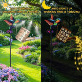 Solar Watering Can with Cascading Lights Outdoor Garden Decor, Hummingbird Shaped Hook Gardening Gifts for Mom | Lumora