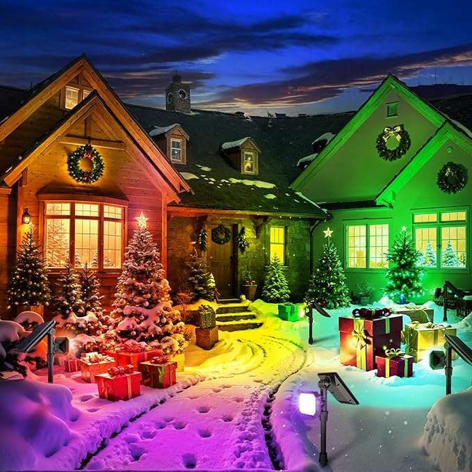 ROSHWEY Solar Spot Lights Outdoor, Colored Solar Outdoor Lights Waterproof Christmas Solar Powered Spotlight | Lumora